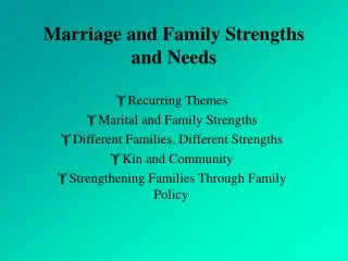 marriage and family strengths and needs