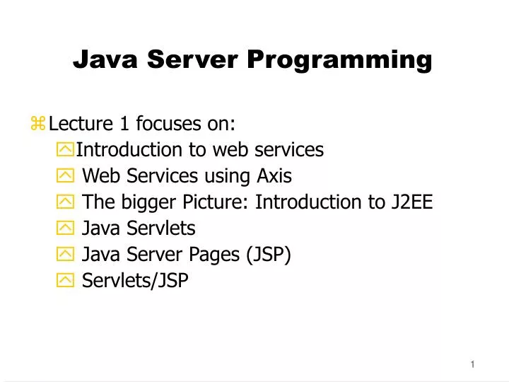 java server programming