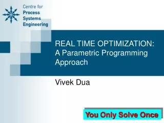 REAL TIME OPTIMIZATION: A Parametric Programming Approach