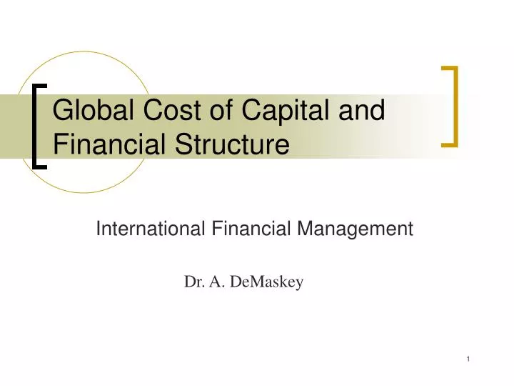 global cost of capital and financial structure