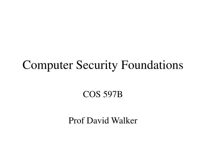 computer security foundations