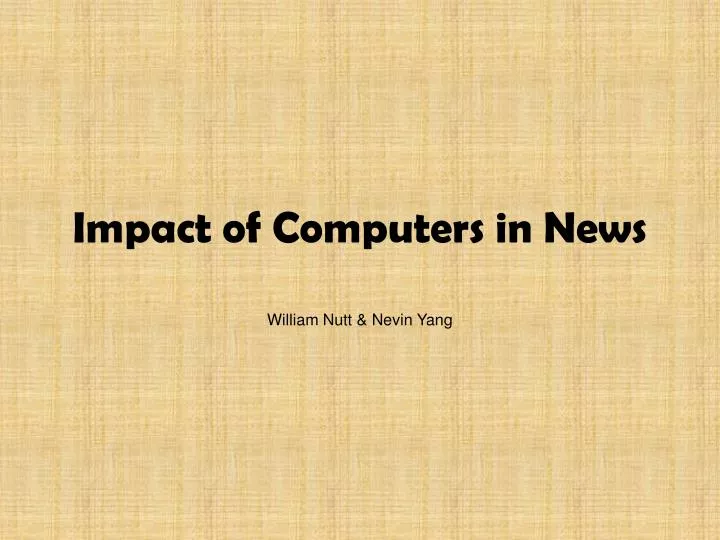 impact of computers in news