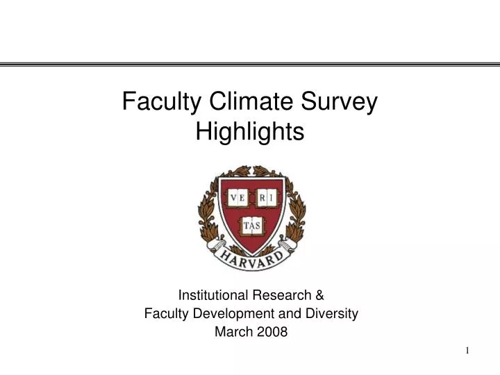 faculty climate survey highlights