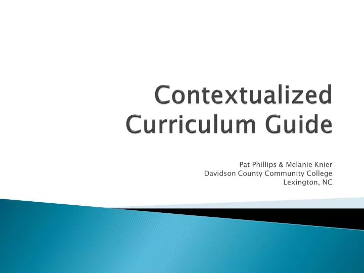 contextualized curriculum guide