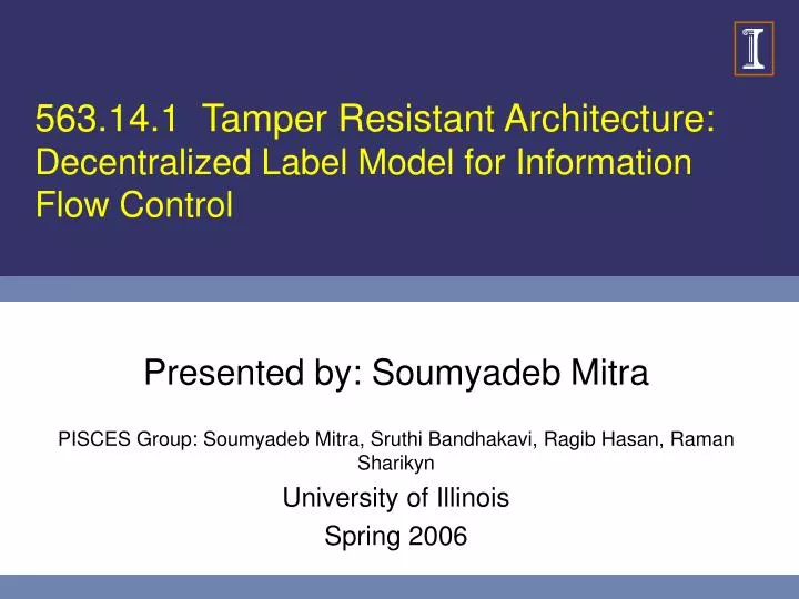 563 14 1 tamper resistant architecture decentralized label model for information flow control