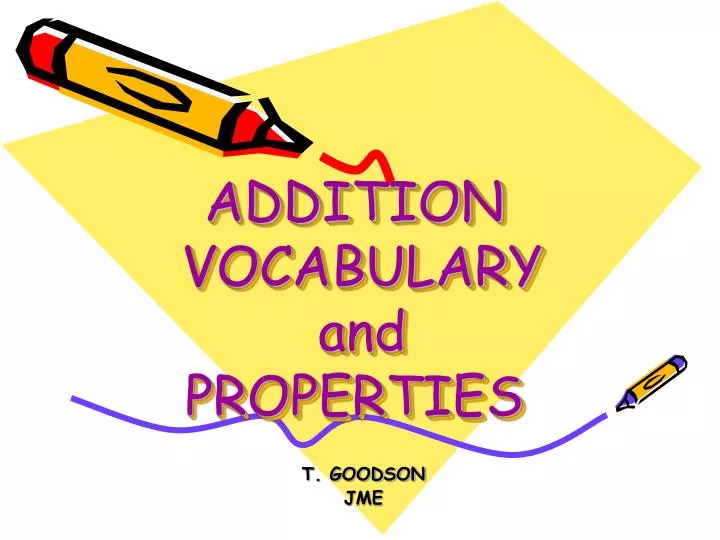addition vocabulary and properties