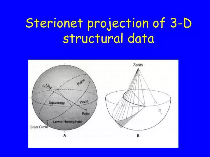 sterionet projection of 3 d structural data