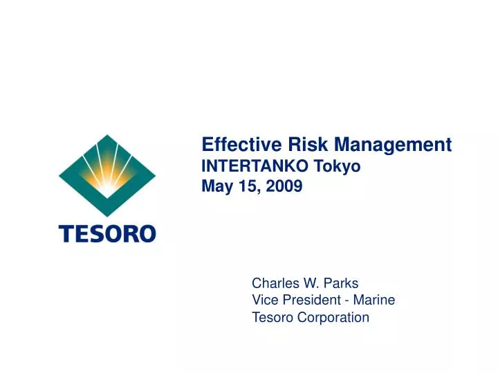 effective risk management intertanko tokyo may 15 2009