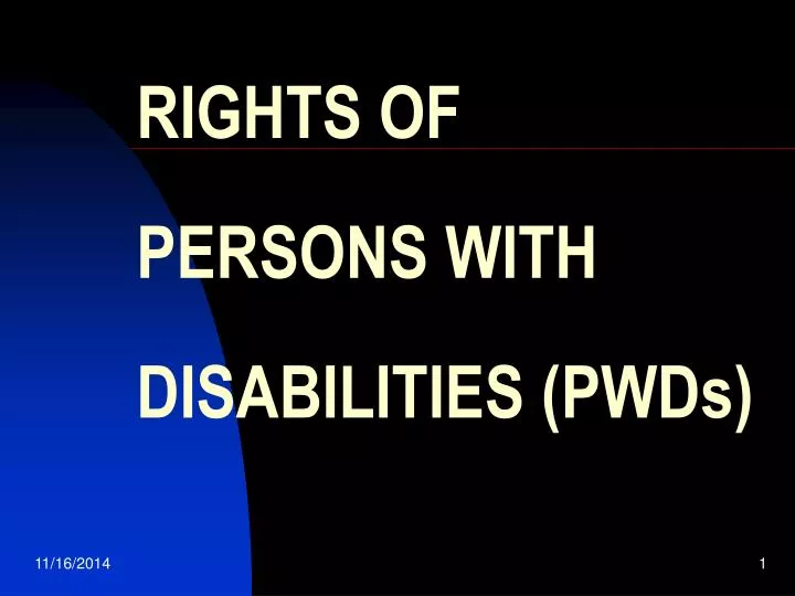 rights of persons with disabilities pwds