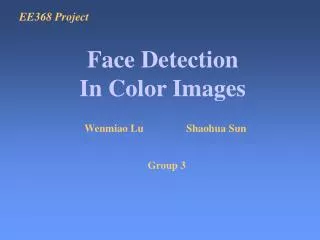 Face Detection In Color Images