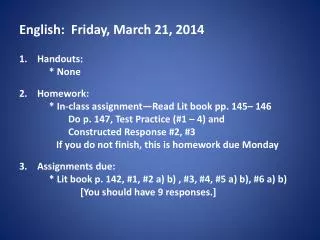 English: Friday, March 21, 2014