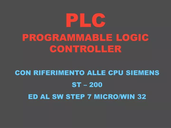 plc programmable logic controller