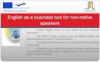English as a business tool for non-native speakers