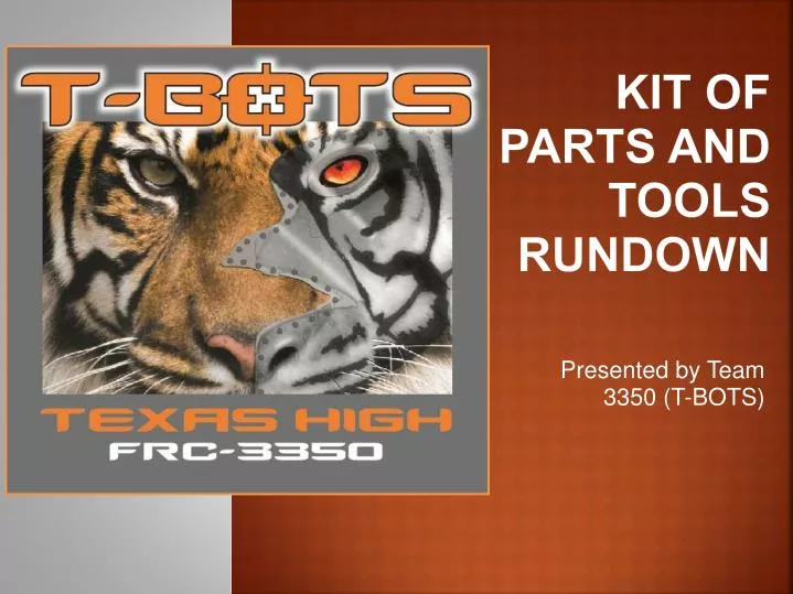 kit of parts and tools rundown