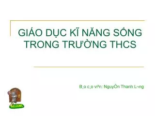 gi o d c k n ng s ng trong tr ng thcs