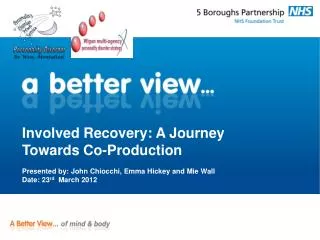 Involved Recovery: A Journey Towards Co-Production