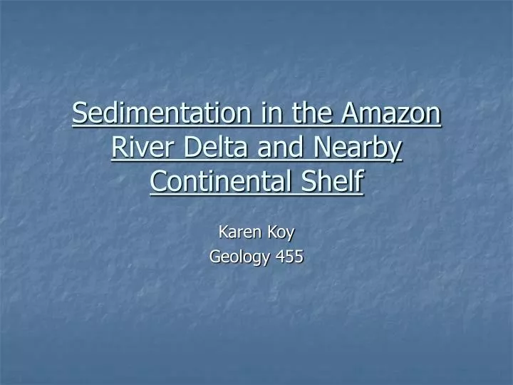 sedimentation in the amazon river delta and nearby continental shelf