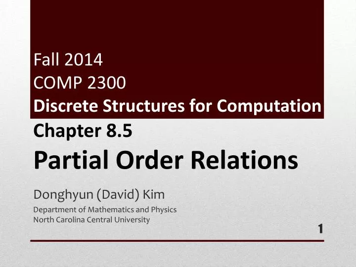 fall 2014 comp 2300 discrete structures for computation