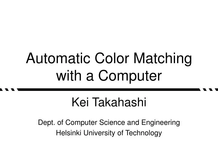 automatic color matching with a computer