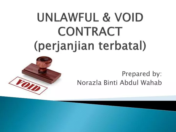 unlawful void contract perjanjian terbatal