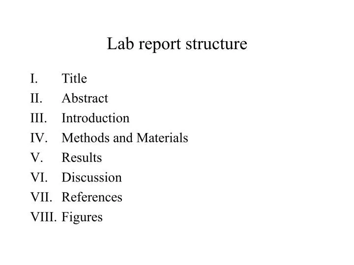 lab report structure