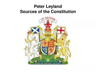 Peter Leyland Sources of the Constitution