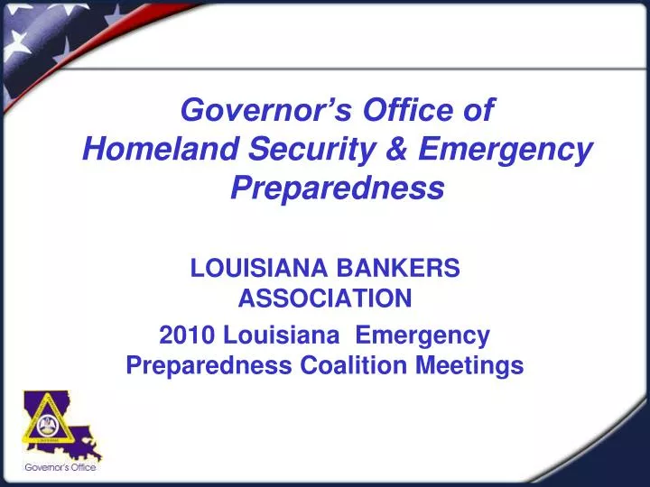 governor s office of homeland security emergency preparedness