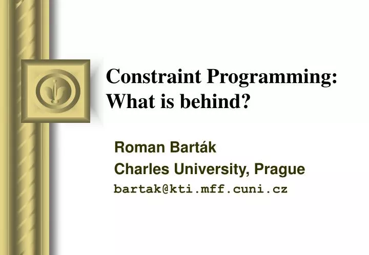constraint programming what is behind