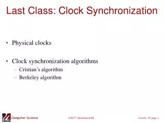 last class clock synchronization