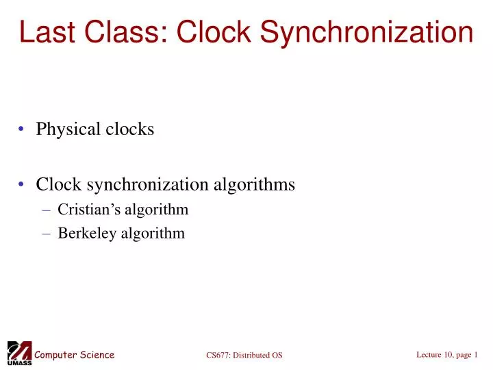 last class clock synchronization