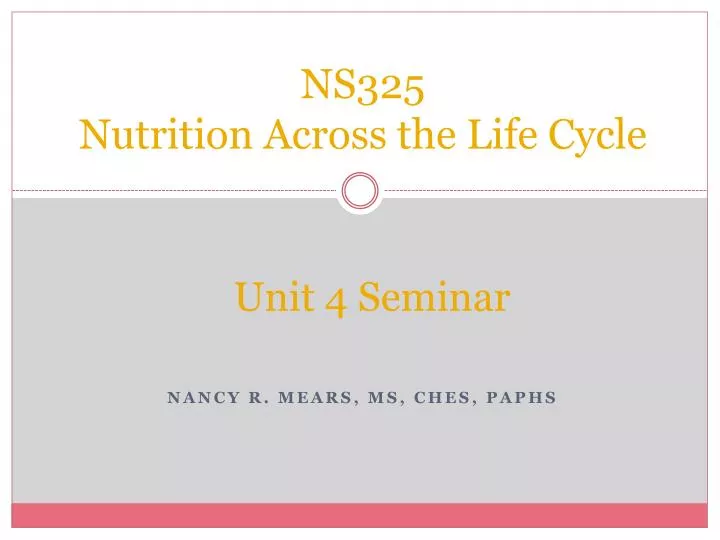 ns325 nutrition across the life cycle