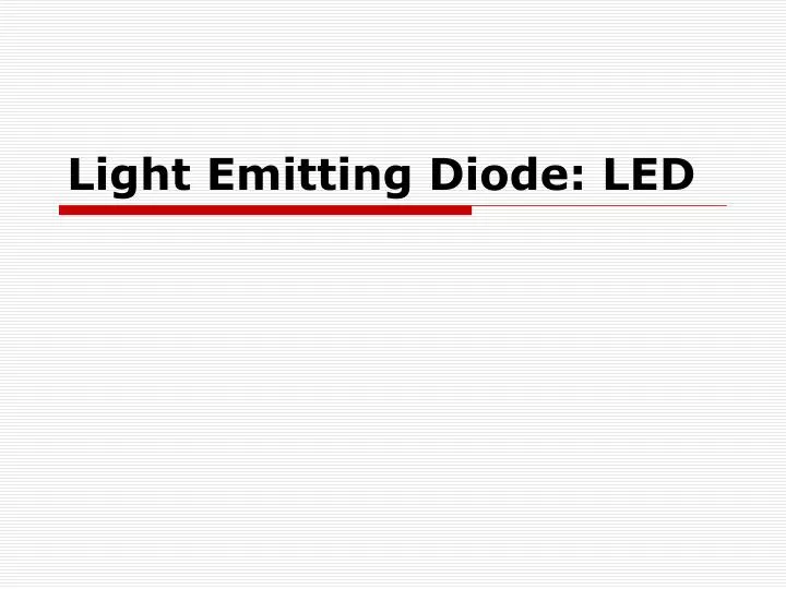 light emitting diode led