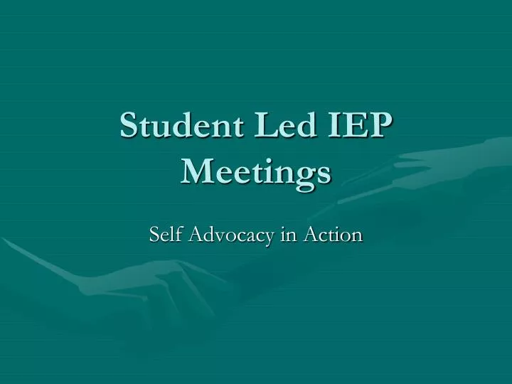 student led iep meetings