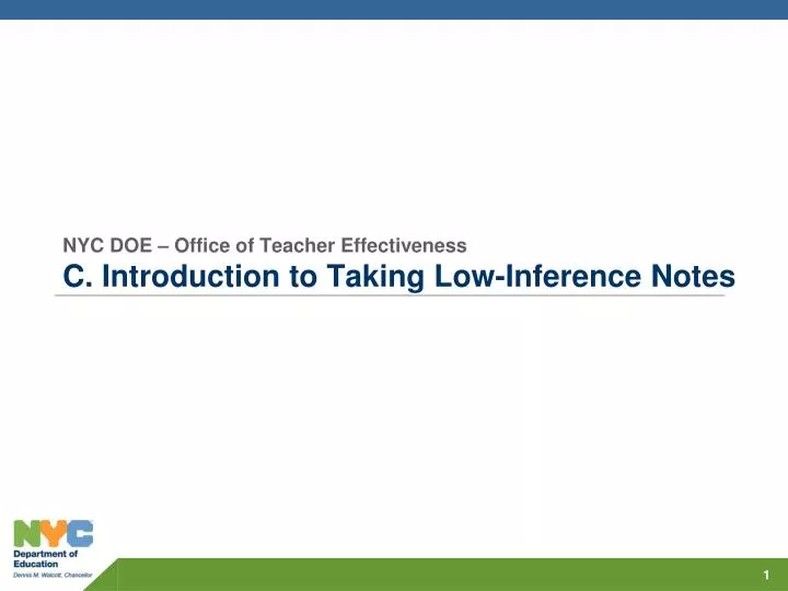 nyc doe office of teacher effectiveness c introduction to taking low inference notes