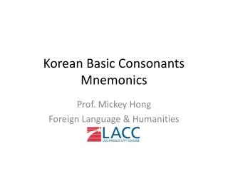 Korean Basic Consonants Mnemonics