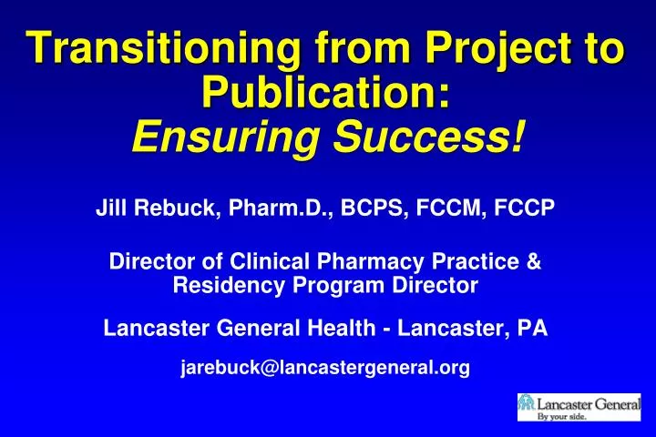 transitioning from project to publication ensuring success