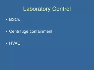 Laboratory Control