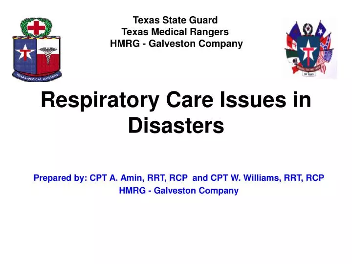 respiratory care issues in disasters
