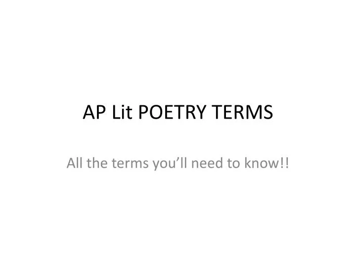 ap lit poetry terms