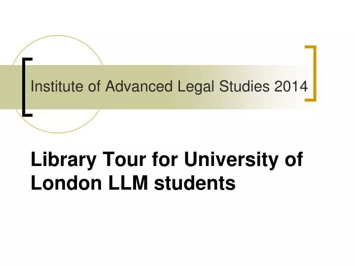 library tour for university of london llm students