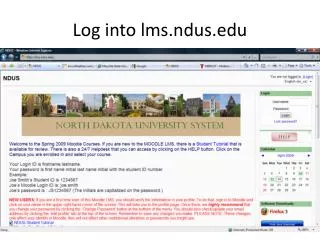 Log into lms.ndus