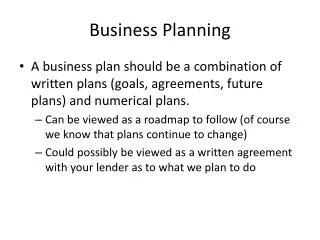 Business Planning