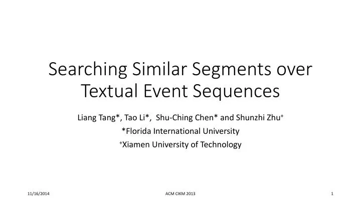 searching similar segments over textual event sequences