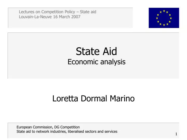 state aid economic analysis