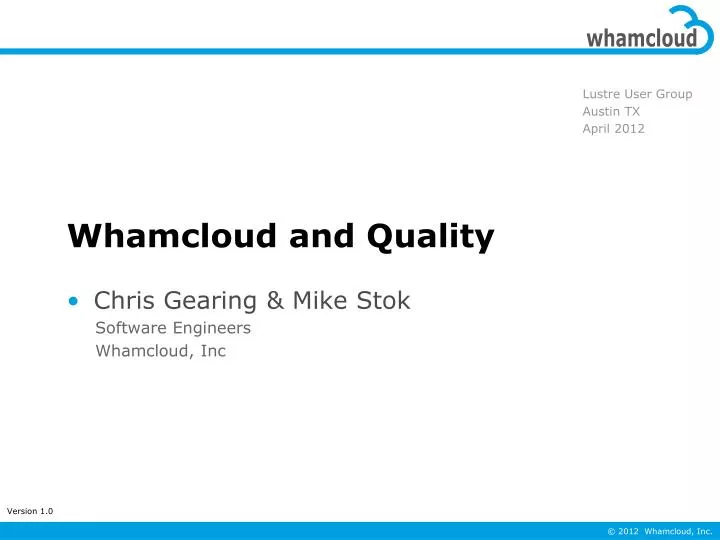 whamcloud and quality