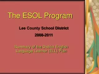 The ESOL Program