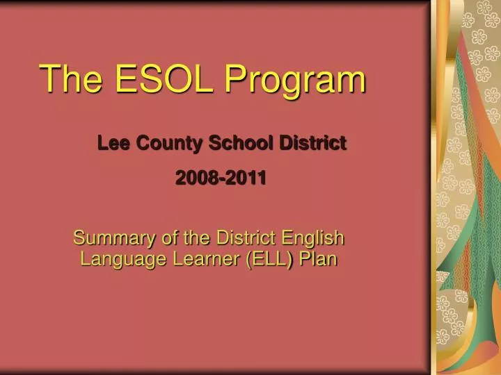 the esol program