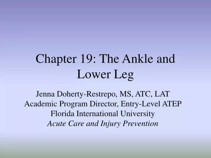 chapter 19 the ankle and lower leg