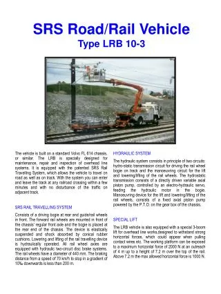 SRS Road/Rail Vehicle Type LRB 10-3