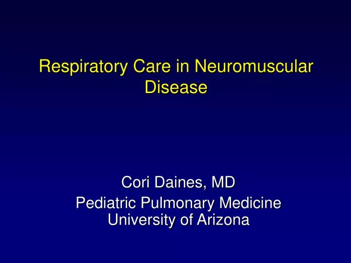 respiratory care in neuromuscular disease